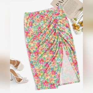 SHEIN Multicolor Floral Swim Sarong